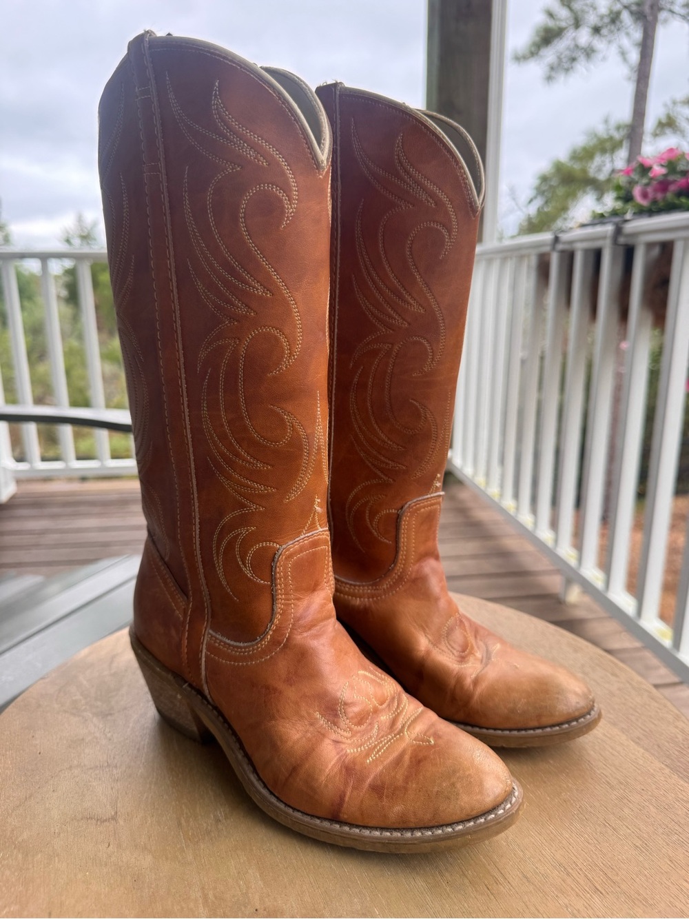 Vintage Dingo Women’s 6M Brown Leather Cowboy Boots Western Made USA
